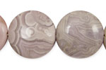 Rosy White Ocean Jasper Puff Coin 25mm