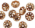 Copper Bead Caps with Drop Cutouts 12mm