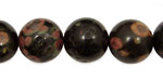 Black Leopardskin Jasper Round 14mm