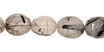 Tourmilated Quartz Faceted Rice 10-16x8-12mm