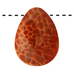 Fire Agate Faceted Flat Teardrop 30x40mm