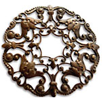 Vintaj Natural Brass Ornate Wreath Filigree 49mm