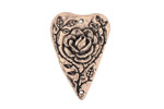 Green Girl Pewter Heart Rose Pendant 28x19mm