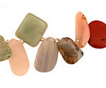 Multi Gemstone Tumbled Drops 8-12x10-28mm