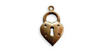 Vintaj Natural Brass Heart Double Sided Charm 11x20mm