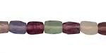 Rainbow Fluorite Faceted Barrel 8x6mm