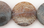 Matte Spiderweb Agate Puff Coin 29mm