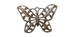 Stampt Antique Pewter (plated) Filigree Butterfly 30x22mm