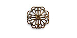Vintaj Natural Brass Princess Cut Filigree 4-Hole Connector 15mm