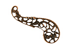 Stampt Antique Copper (plated) Paisley Filigree 14x39mm