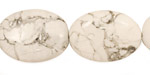 White Howlite Flat Oval 25x18mm