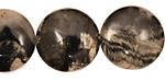Black Silver Leaf Puff Coin 20mm
