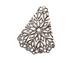 Stampt Pewter (plated) Floral Fan Filigree 28x36mm