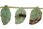 Chrysoprase Carved Leaf Drop 8-15x16-25mm