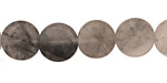 Natural Silver Quartz Puff Coin 12mm