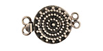 Sterling Silver Round Box Clasp w/ Circles of Dots 28x19mm