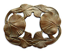 Vintaj Natural Brass Maidenhair Leaves Pendant 68x53mm
