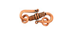 Antique Copper S-Hook & Ring with Double Coil 23x8mm