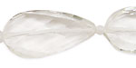 Rock Crystal Faceted Twisted Teardrop Pendant 40x20mm