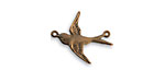 Vintaj Natural Brass Flying West Bird Connector 19x17mm