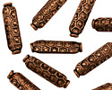 Antique Copper Pattern Pressed Oval 22x6mm