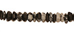 Snowflake Obsidian Faceted Rondelle 7-8mm