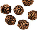 Antique Copper Rice with Rings of Circles 13x12mm