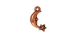 TierraCast Antique Copper (plated) Crescent Star Charm 11x17mm