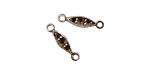 Stampt Pewter (plated) Pea Pod Connector 12x4mm