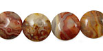 Crazy Lace Agate (red) Puff Coin 15mm