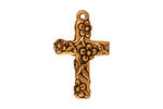 TierraCast Antique Gold (plated) Floral Cross Charm 17x27mm