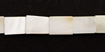 White Fresh Water Shell Square Pillow 9-11x9-10mm