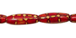 Red Stained Glass Rice 23x8mm