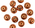 Antique Copper Stacked Circles Rondelle 6x8mm