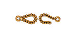 TierraCast Antique Gold (plated) Beaded Hook & Eye Clasp 14x7mm