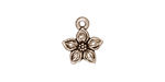 TierraCast Antique Silver (plated) Star Jasmine Charm 12x14mm