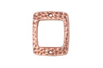 TierraCast Antique Copper (plated) Drilled Hammertone Rectangle Ring 21x18mm