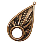 Stampt Copper (plated) Beaded Drop w/Hole 30x56mm