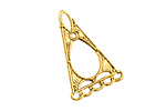 Stampt Antique Gold (plated) Triangular Framed Chandelier Drop 18x28mm