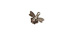 Stampt Pewter (plated) Flying Bee Charm 13x10mm