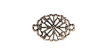 Stampt Antique Pewter (plated) Fancy Oval Filigree Connector 20x13mm