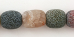 Matte Spiderweb Agate Puff Barrell 15x12mm