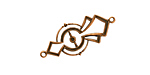 Stampt Antique Copper (plated) Half Past Midnight Deco Link 29x13mm