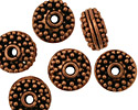 Antique Copper Beaded Wheel 8x14mm