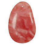 Cherry Quartz Freeform Pendant 33x50mm