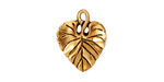 TierraCast Antique Gold (plated) Violet Leaf Charm 15x18mm