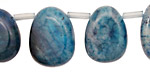 Brazil Blue Agate Freeform Flat Drop 14-16x20-22mm