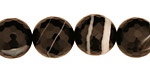 Black Sardonyx Faceted Round 14mm