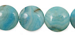 Larimar Blue Crazy Lace  Puff Coin 18mm
