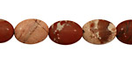 Red Bend Jasper Flat Oval 14x10mm
